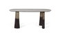 GINER Y COLOMER Mesa de Comedor Ovalada de Mármol Beige 180 cm